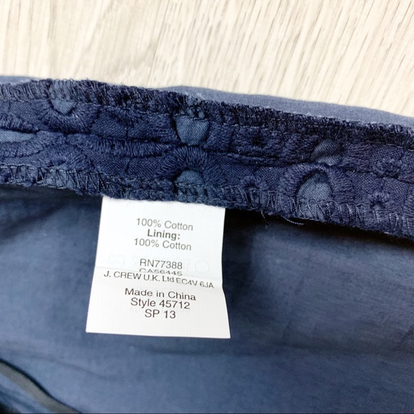J. Crew Navy Eyelet Mini Skirt - Picture 7 of 7